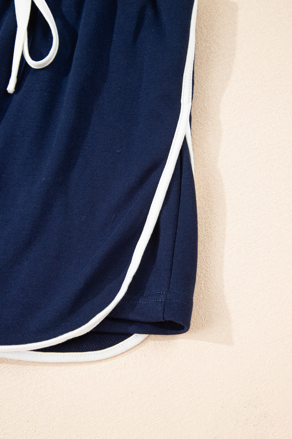 Fiery Red Varsity Stripe Detail Drop Shoulder Pullover Mini Skort Set