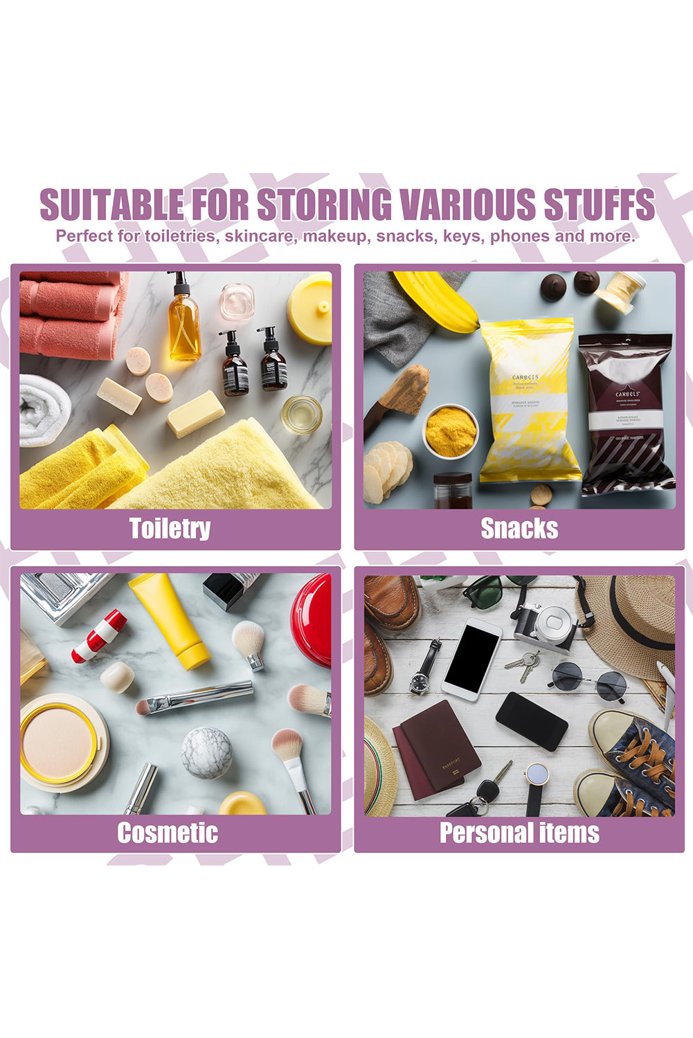 Black Dance Chenille Letter Zipper Varsity Clear Makeup Bag