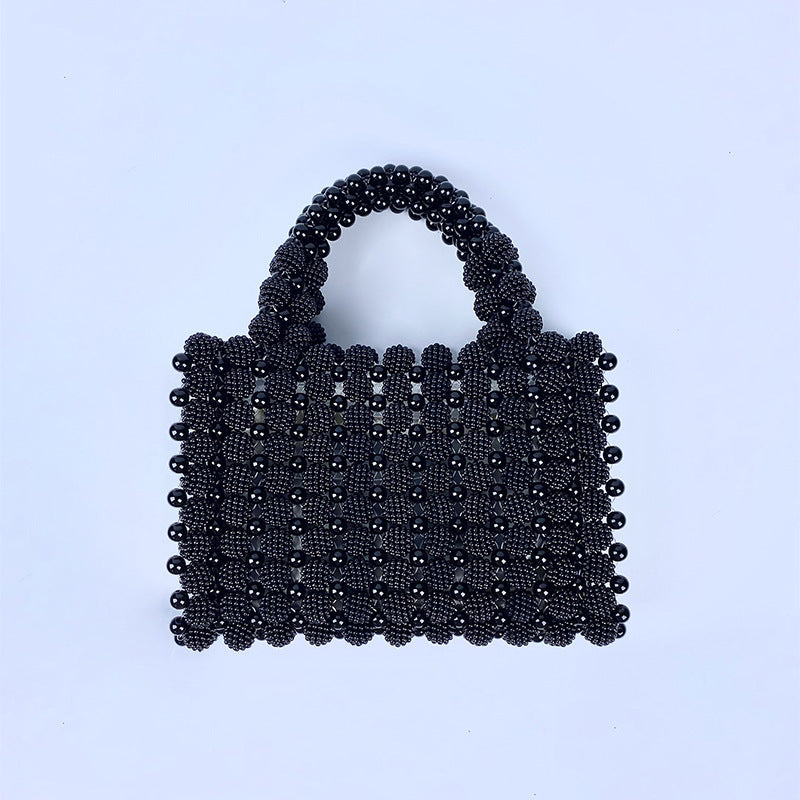 Pearl Dinner Dress Handbag Handmade Woven Small Square Bag