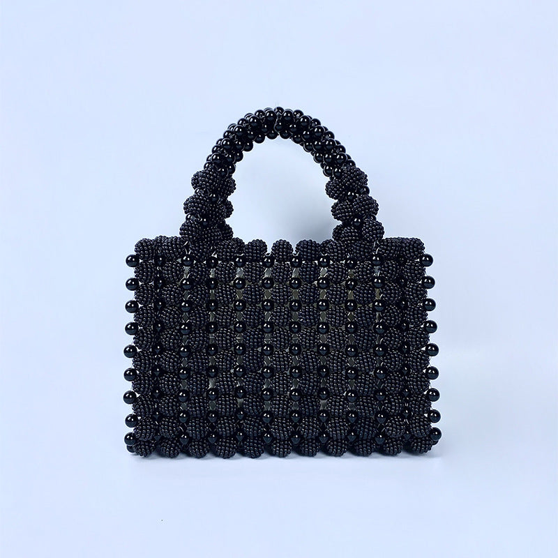 Pearl Dinner Dress Handbag Handmade Woven Small Square Bag