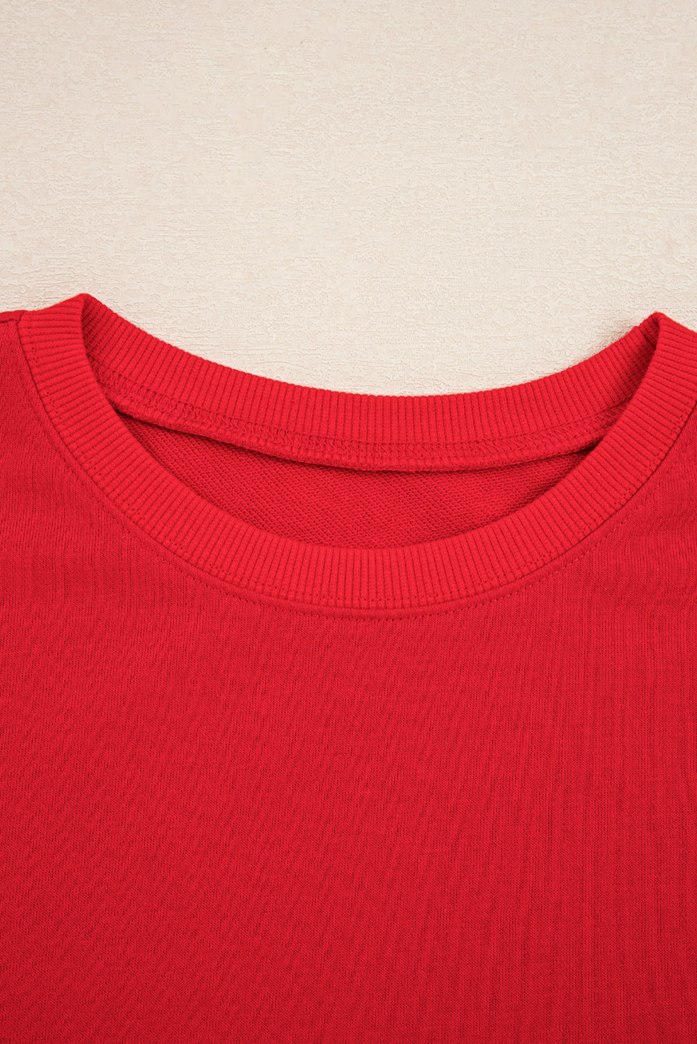 Fiery Red Varsity Stripe Detail Drop Shoulder Pullover Mini Skort Set