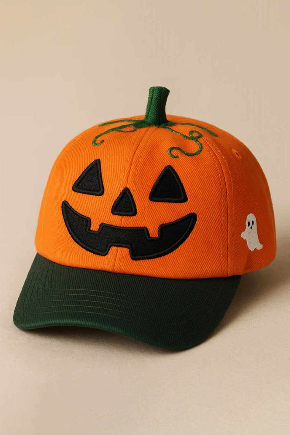 Orange Spooky Costume Jack-o-lantern Pumpkin Embroidered Baseball Cap