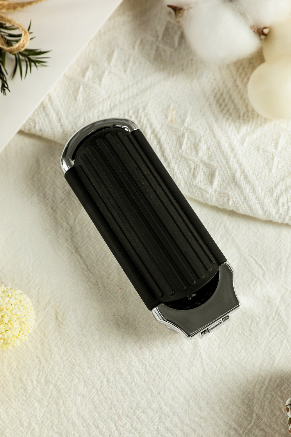 Black Portable Folding Travel Hair Brush with Mini Mirror