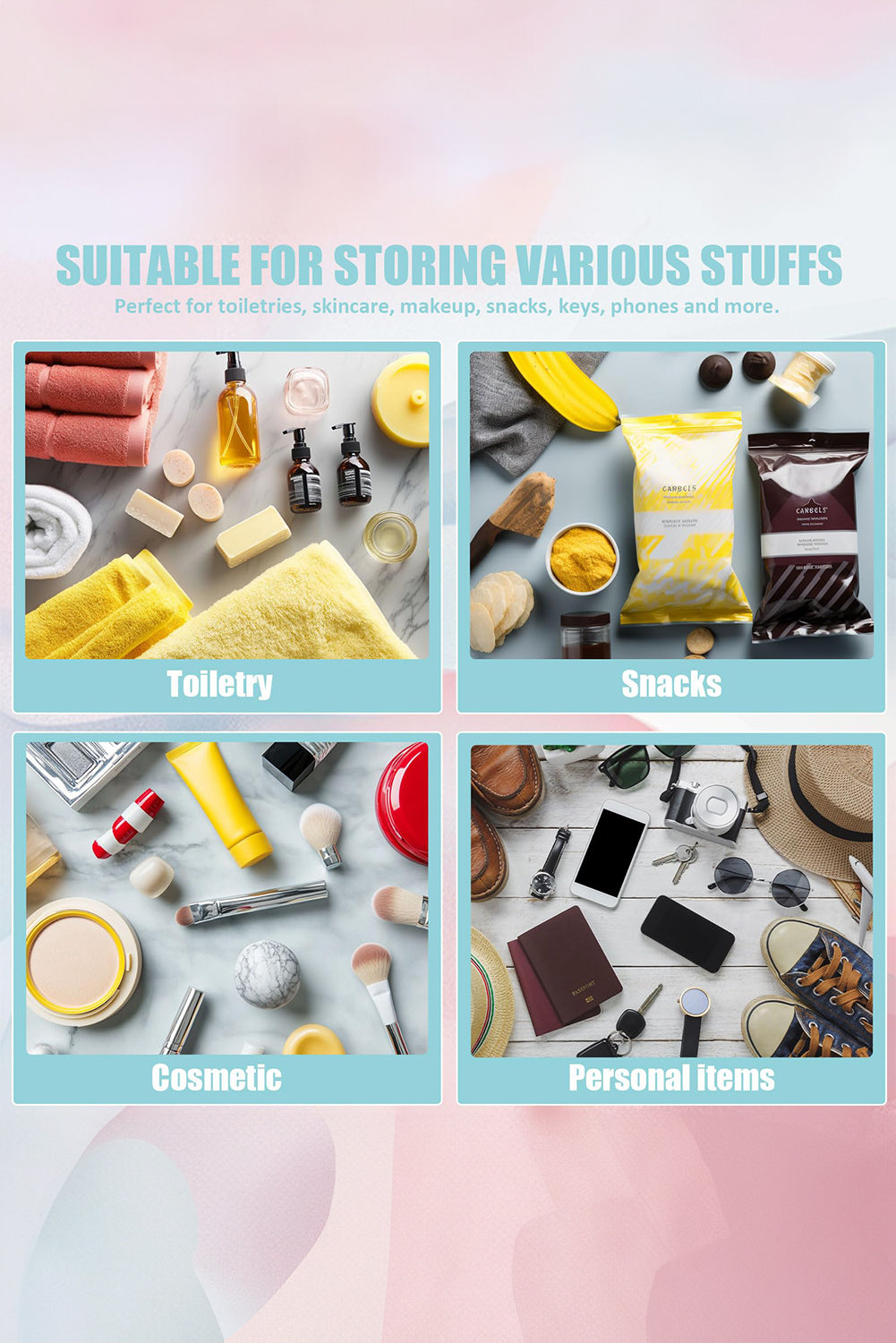 Black Dance Chenille Letter Zipper Varsity Clear Makeup Bag