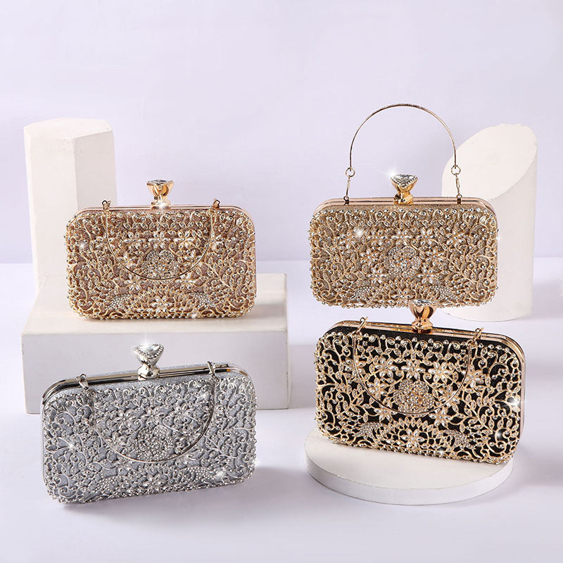 New Dinner Bag Women's Handbag With Diamonds Banquet Clutch