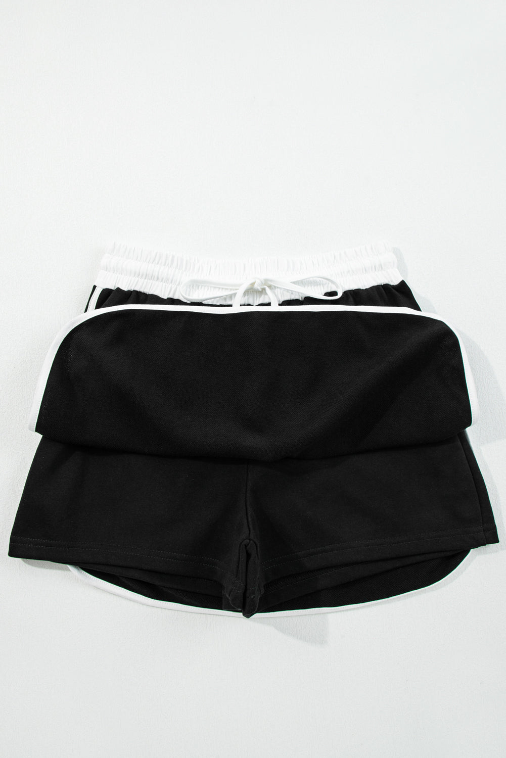 Fiery Red Varsity Stripe Detail Drop Shoulder Pullover Mini Skort Set