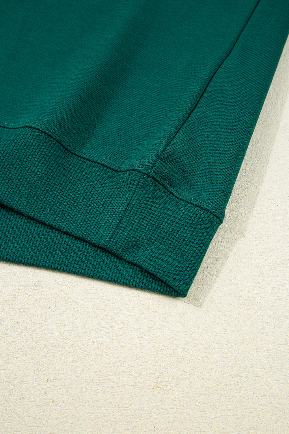 Sea Green Solid Color Pullover Top Varsity Stripe Detail Loose Drawstring Pants Set