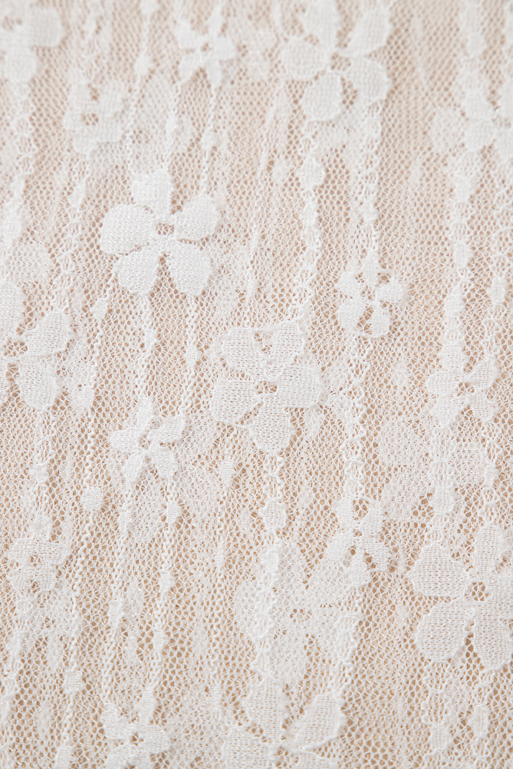 Black Sheer Floral Lace Long Sleeve Slim Fit Top