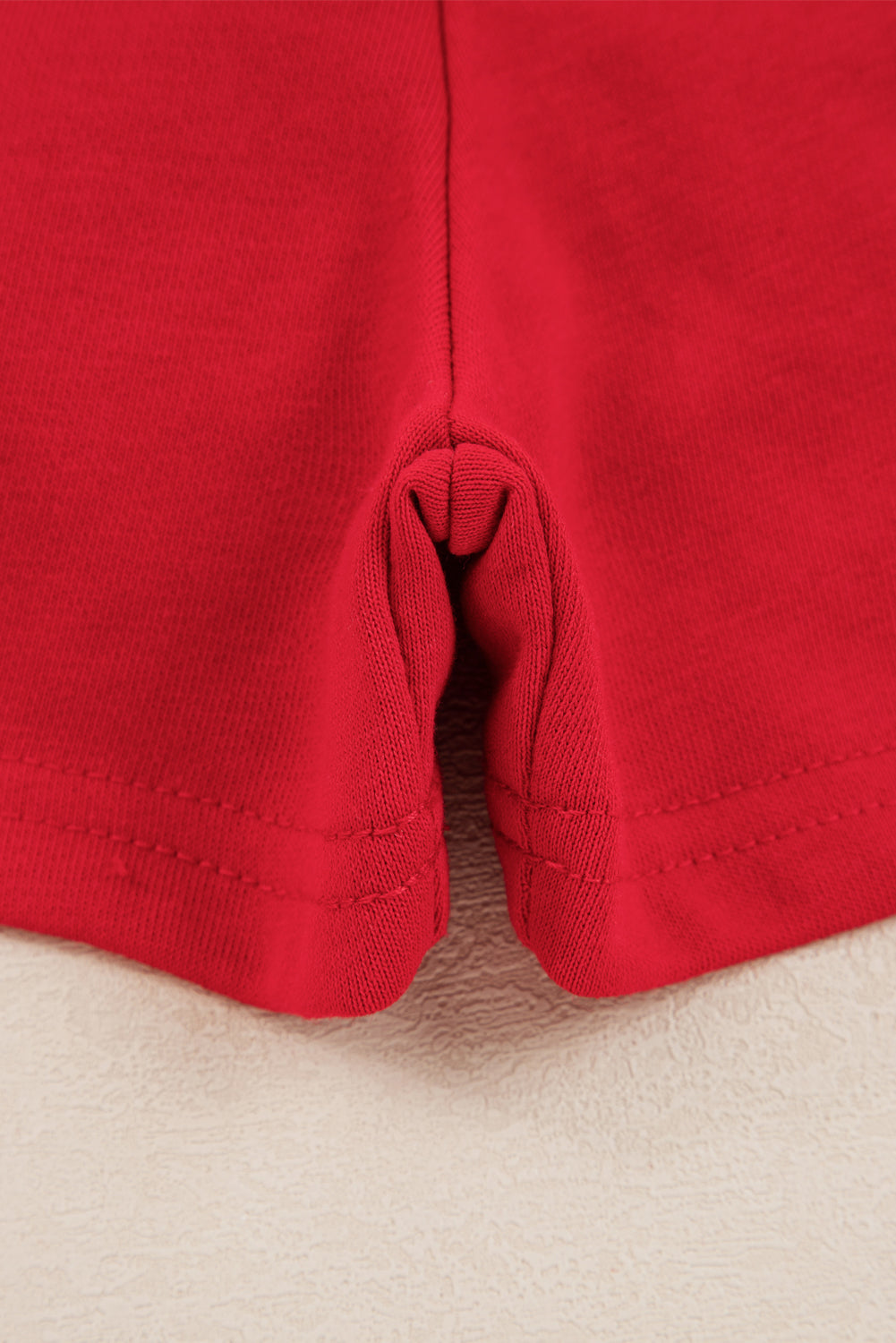 Fiery Red Varsity Stripe Detail Drop Shoulder Pullover Mini Skort Set